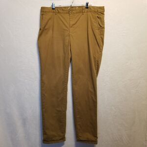 Eddie Bauer 18 Tall Pants Legend Wash Boyfriend Relaxed Flannel Lined Camel Tan